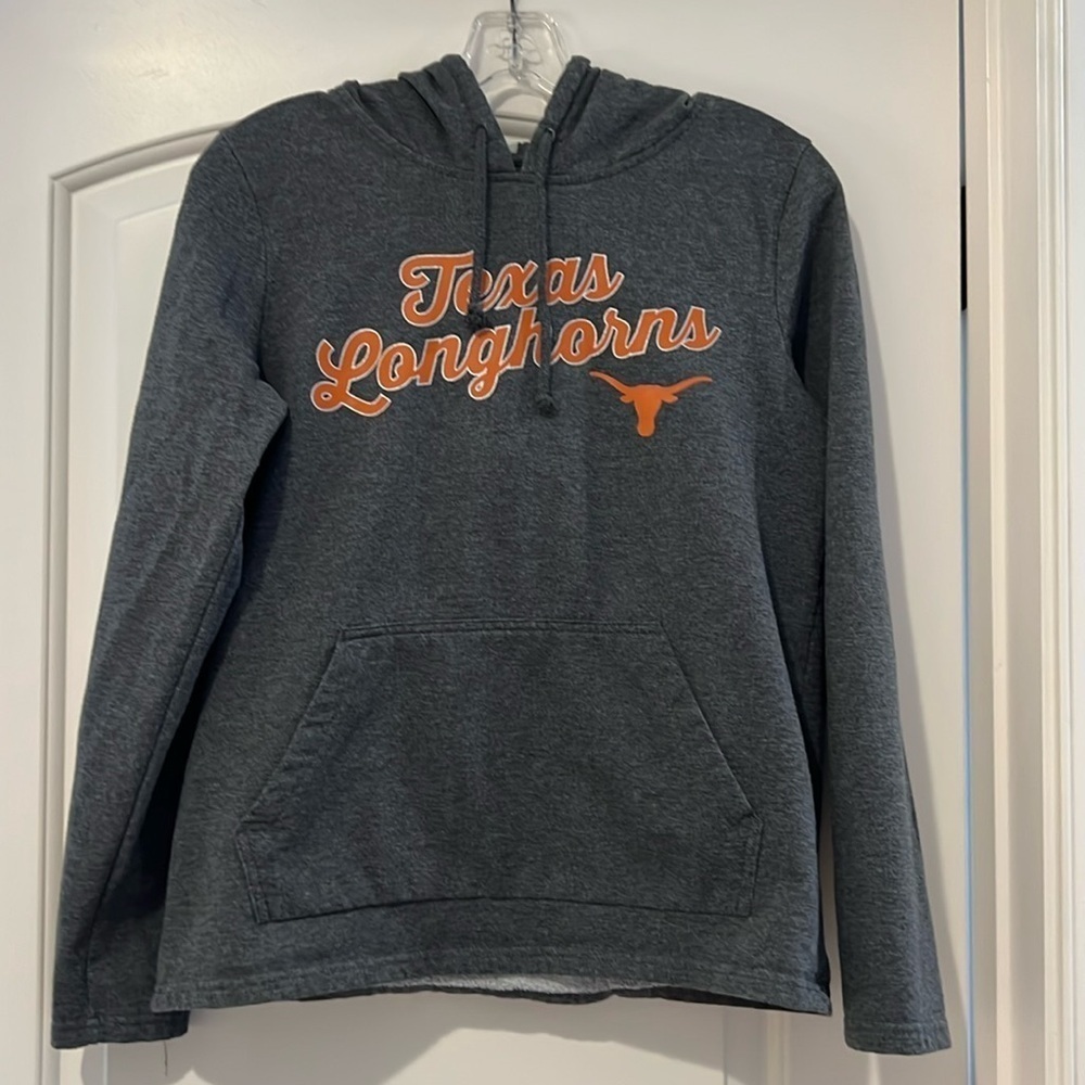 UT Texas Longhorn Lightweight Gray Hoodie Sweatshirt Authentic Apparel Size S
